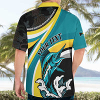 Personalised The Bahamas Blue Marlin Hawaiian Shirt Bahamian Coat Of Arms