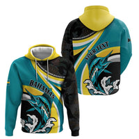 Personalised The Bahamas Blue Marlin Hoodie Bahamian Coat Of Arms