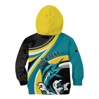 Personalised The Bahamas Blue Marlin Kid Hoodie Bahamian Coat Of Arms