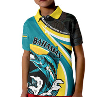 Personalised The Bahamas Blue Marlin Kid Polo Shirt Bahamian Coat Of Arms