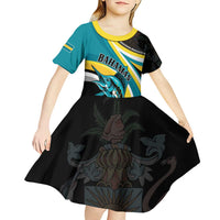 Personalised The Bahamas Blue Marlin Kid Short Sleeve Dress Bahamian Coat Of Arms
