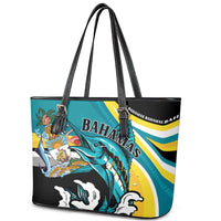 The Bahamas Blue Marlin Leather Tote Bag Bahamian Coat Of Arms