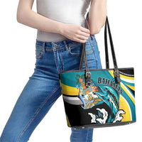 The Bahamas Blue Marlin Leather Tote Bag Bahamian Coat Of Arms
