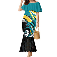 Personalised The Bahamas Blue Marlin Mermaid Dress Bahamian Coat Of Arms