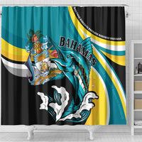 The Bahamas Blue Marlin Shower Curtain Bahamian Coat Of Arms