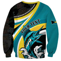 Personalised The Bahamas Blue Marlin Sweatshirt Bahamian Coat Of Arms