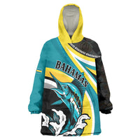 Personalised The Bahamas Blue Marlin Wearable Blanket Hoodie Bahamian Coat Of Arms