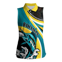Personalised The Bahamas Blue Marlin Women Sleeveless Polo Shirt Bahamian Coat Of Arms