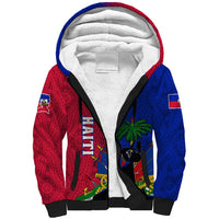 Personalised Haiti Sherpa Hoodie Ayiti Neg Maron With Dashiki Royal - Wonder Print Shop