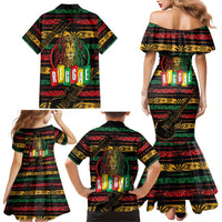 International Reggae Day Family Matching Mermaid Dress and Hawaiian Shirt Rastafarian Lion Legend of Reggae - Wonder Print Shop