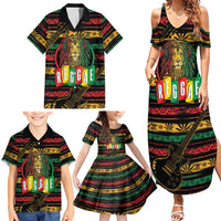 International Reggae Day Family Matching Summer Maxi Dress and Hawaiian Shirt Rastafarian Lion Legend of Reggae - Wonder Print Shop