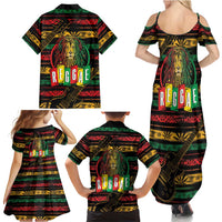 International Reggae Day Family Matching Summer Maxi Dress and Hawaiian Shirt Rastafarian Lion Legend of Reggae - Wonder Print Shop