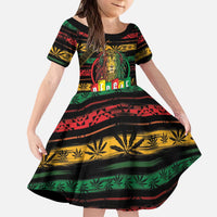International Reggae Day Kid Short Sleeve Dress Rastafarian Lion Legend of Reggae - Wonder Print Shop