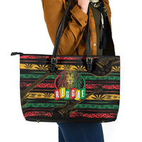 International Reggae Day Leather Tote Bag Rastafarian Lion Legend of Reggae - Wonder Print Shop