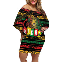 International Reggae Day Off Shoulder Short Dress Rastafarian Lion Legend of Reggae - Wonder Print Shop