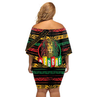 International Reggae Day Off Shoulder Short Dress Rastafarian Lion Legend of Reggae - Wonder Print Shop