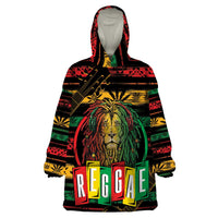 International Reggae Day Wearable Blanket Hoodie Rastafarian Lion Legend of Reggae - Wonder Print Shop