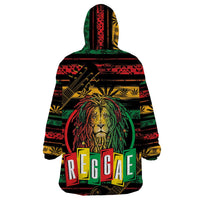 International Reggae Day Wearable Blanket Hoodie Rastafarian Lion Legend of Reggae - Wonder Print Shop
