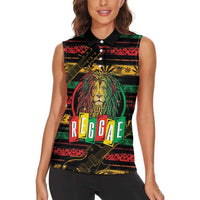 International Reggae Day Women Sleeveless Polo Shirt Rastafarian Lion Legend of Reggae - Wonder Print Shop