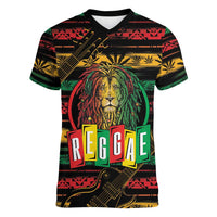 International Reggae Day Women V-Neck T-Shirt Rastafarian Lion Legend of Reggae - Wonder Print Shop