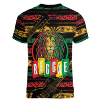 International Reggae Day Women V-Neck T-Shirt Rastafarian Lion Legend of Reggae - Wonder Print Shop