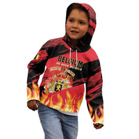 Custom Belgium 2024 Football Kid Hoodie Go De Rode Duivels - Wonder Print Shop