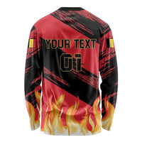 Custom Belgium 2024 Football Long Sleeve Shirt Go De Rode Duivels - Wonder Print Shop