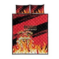 Belgium 2024 Football Quilt Bed Set Go De Rode Duivels - Wonder Print Shop