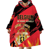 Custom Belgium 2024 Football Wearable Blanket Hoodie Go De Rode Duivels - Wonder Print Shop