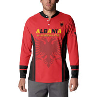 Custom Albania 2024 Football Button Sweatshirt Come On Kuqezinjte - Wonder Print Shop