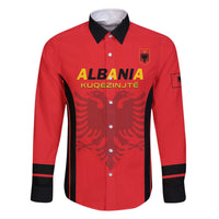 Custom Albania 2024 Football Family Matching Off The Shoulder Long Sleeve Dress and Hawaiian Shirt Come On Kuqezinjte - Wonder Print Shop