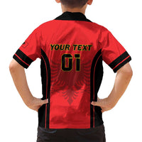 Custom Albania 2024 Football Family Matching Off Shoulder Short Dress and Hawaiian Shirt Come On Kuqezinjte - Wonder Print Shop