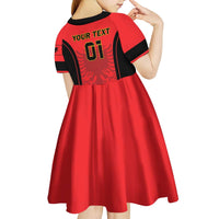 Custom Albania 2024 Football Kid Short Sleeve Dress Come On Kuqezinjte - Wonder Print Shop