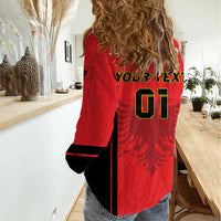 Custom Albania 2024 Football Women Casual Shirt Come On Kuqezinjte - Wonder Print Shop