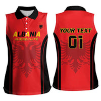 Custom Albania 2024 Football Women Sleeveless Polo Shirt Come On Kuqezinjte - Wonder Print Shop
