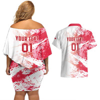 Custom Poland 2024 Football Couples Matching Off Shoulder Short Dress and Hawaiian Shirt Orly Go Champions - Wonder Print Shop