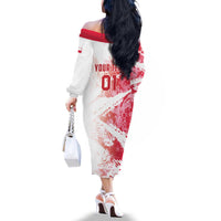 Custom Poland 2024 Football Family Matching Off The Shoulder Long Sleeve Dress and Hawaiian Shirt Orly Go Champions - Wonder Print Shop