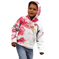 Custom Poland 2024 Football Kid Hoodie Orly Go Champions - Wonder Print Shop