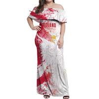 Custom Poland 2024 Football Off Shoulder Maxi Dress Orly Go Champions - Wonder Print Shop