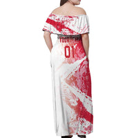 Custom Poland 2024 Football Off Shoulder Maxi Dress Orly Go Champions - Wonder Print Shop