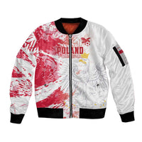 Custom Poland 2024 Football Sleeve Zip Bomber Jacket Orly Go Champions - Wonder Print Shop