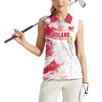 Custom Poland 2024 Football Women Sleeveless Polo Shirt Orly Go Champions - Wonder Print Shop