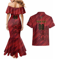 Custom Football Cayman Islands Couples Matching Mermaid Dress and Hawaiian Shirt The Turtles Come On - Wonder Print Shop