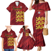 Custom Football Cayman Islands Family Matching Mermaid Dress and Hawaiian Shirt The Turtles Come On - Wonder Print Shop