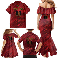 Custom Football Cayman Islands Family Matching Mermaid Dress and Hawaiian Shirt The Turtles Come On - Wonder Print Shop