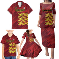 Custom Football Cayman Islands Family Matching Puletasi and Hawaiian Shirt The Turtles Come On - Wonder Print Shop