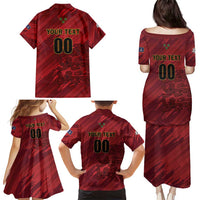 Custom Football Cayman Islands Family Matching Puletasi and Hawaiian Shirt The Turtles Come On - Wonder Print Shop