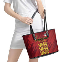 Football Cayman Islands Leather Tote Bag The Turtles Come On - Wonder Print Shop