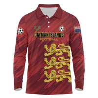 Custom Football Cayman Islands Long Sleeve Polo Shirt The Turtles Come On - Wonder Print Shop