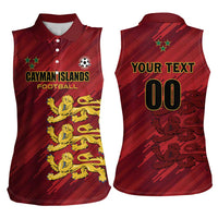 Custom Football Cayman Islands Women Sleeveless Polo Shirt The Turtles Come On - Wonder Print Shop